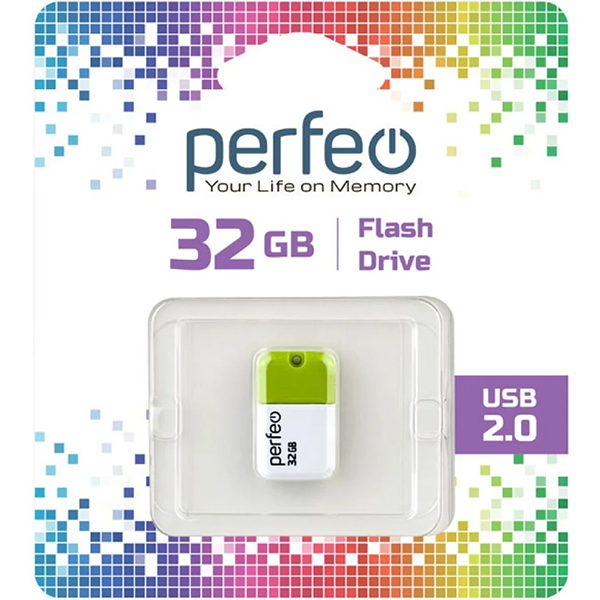 Флэш диск USB Perfeo 32GB M04 Green (PF-M04G032)