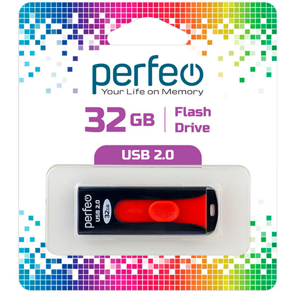 Флэш диск USB Perfeo 32GB S01 Black (PF-S01B032)