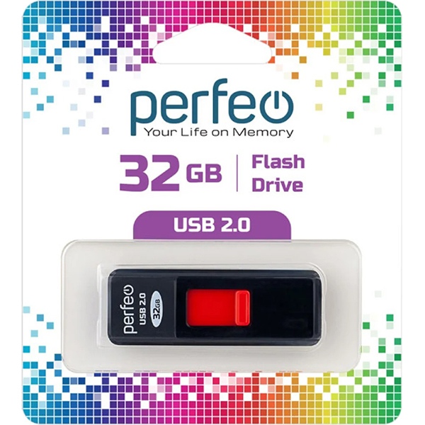 Флэш диск USB Perfeo 32GB S03 Black (PF-S03B032)