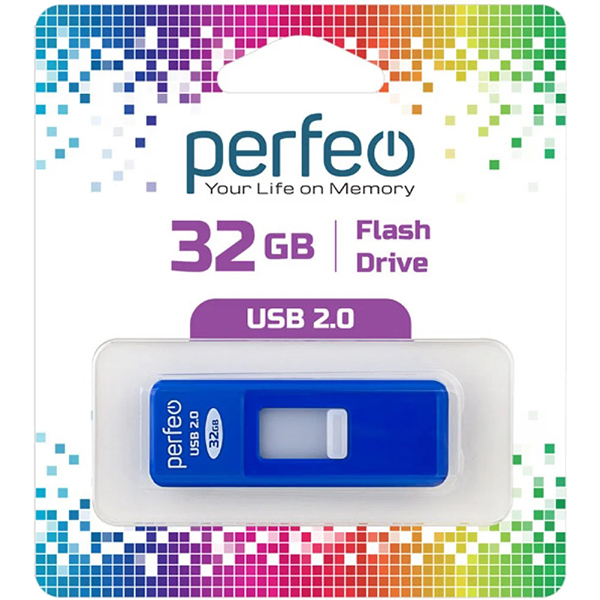 Флэш диск USB Perfeo 32GB S03 Blue (PF-S03N032)