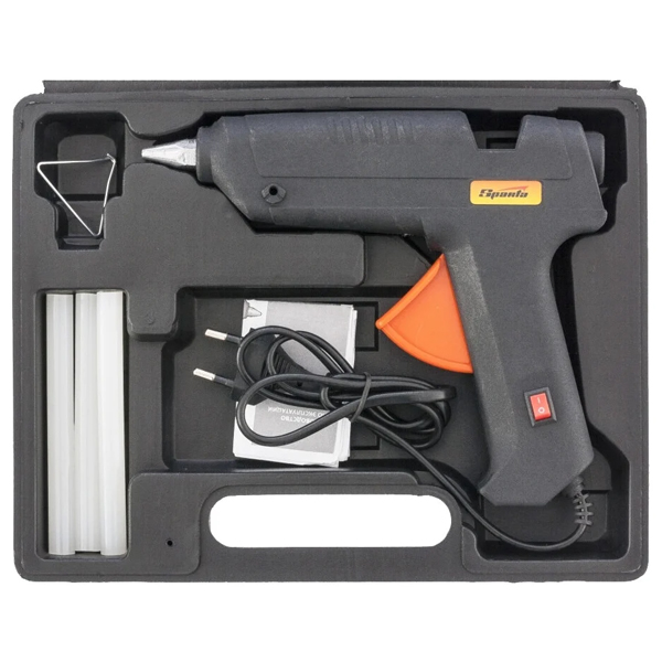 Клеевой пистолет Sparta 12 мм, 100 Вт, 8 г/мин, выключатель (93034)