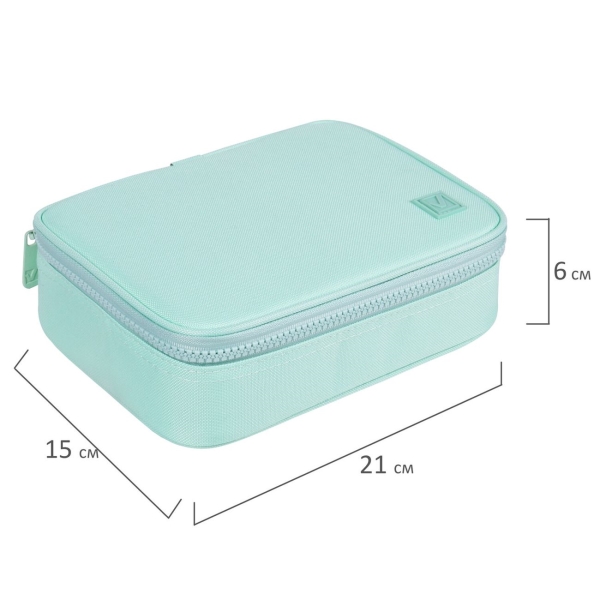 Пенал детский Brauberg Mint 1 отделение, ткань, 21x15x6см (270705)