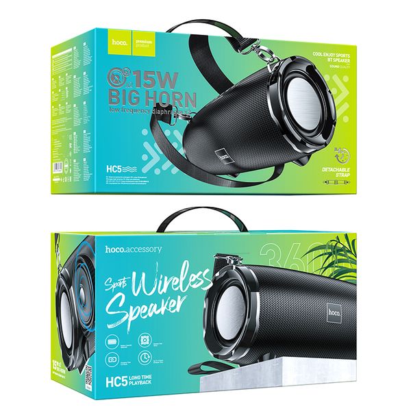 Беспроводная&nbsp;bluetooth-колонка Hoco HC5&nbsp;Enjoy&nbsp;sports,&nbsp;черный&nbsp;(46641)