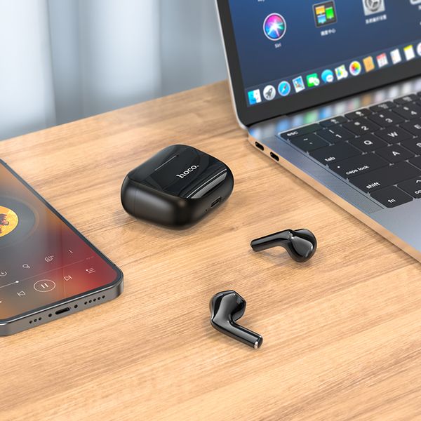 Наушники True Wireless Hoco с&nbsp;микрофоном&nbsp;EW12&nbsp;Clear,&nbsp;черный&nbsp;(62467)