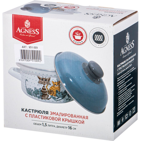 Кастрюля Agness 951-009