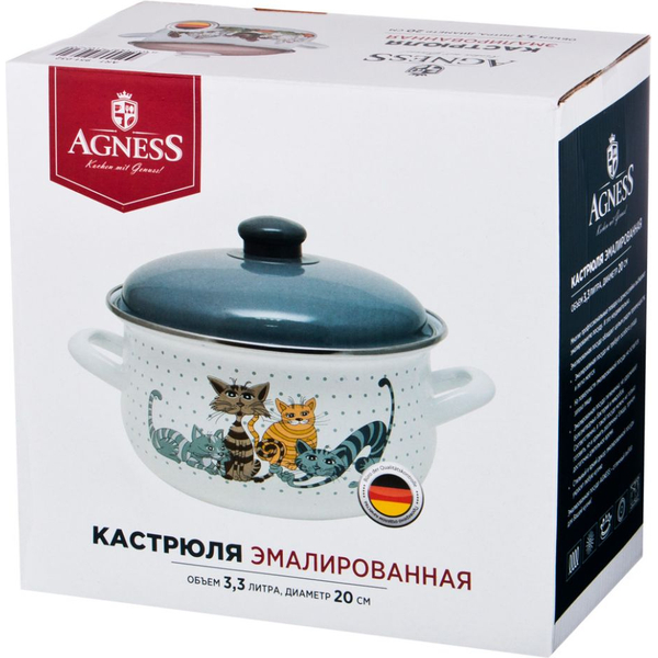 Кастрюля Agness Озорные коты 951-003