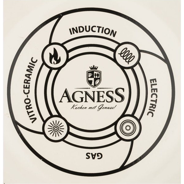 Кастрюля Agness со стеклянной крышкой 6,8 л бежевый(915-104)