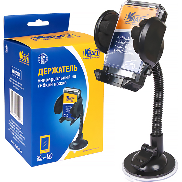 Автомобильный держатель Kraft на гибкой ножке 30-120 мм KT 835300