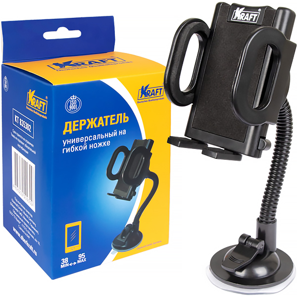 Автомобильный держатель Kraft на гибкой ножке 38-95 мм KT 835302