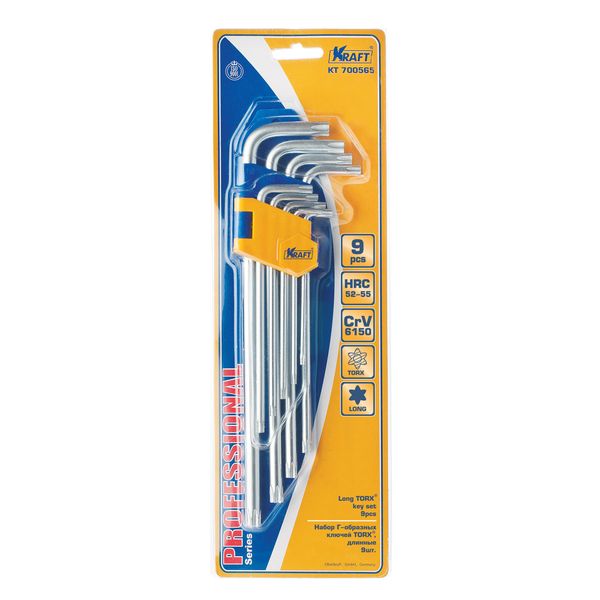 Ключ Kraft торцевой Г-образный 9шт KT 700565