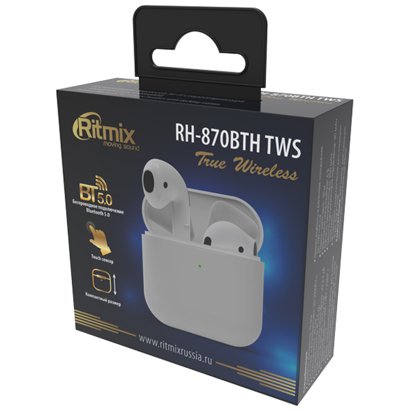 Наушники True Wireless Ritmix RH-870BTH TWS белый