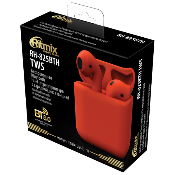 Наушники True Wireless Ritmix RH-825BTH TWS красный