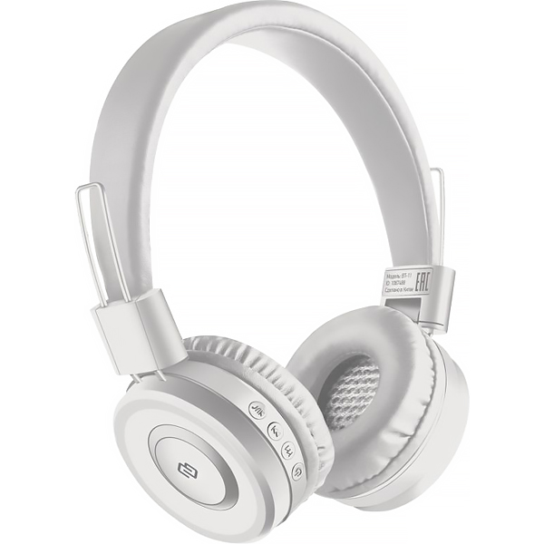 Наушники Bluetooth Digma BT-11 White (L100BT)