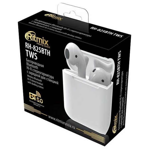 Наушники True Wireless Ritmix RH-825BTH TWS белый