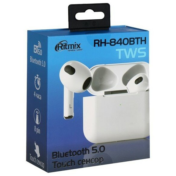 Наушники True Wireless Ritmix RH-840BTH TWS белый