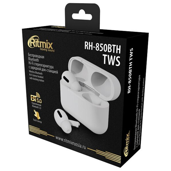 Наушники True Wireless Ritmix RH-850BTH TWS белый