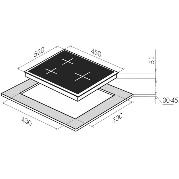Встраиваемая газовая панель независимая Maunfeld EGHG.43.33CBG/G