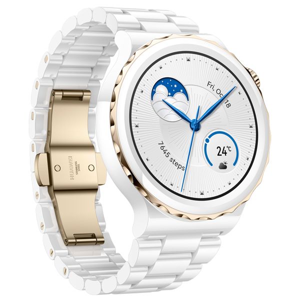 Смарт-часы HUAWEI GT 3 Pro Gold Bezel White Ceramic (FRG-B19)