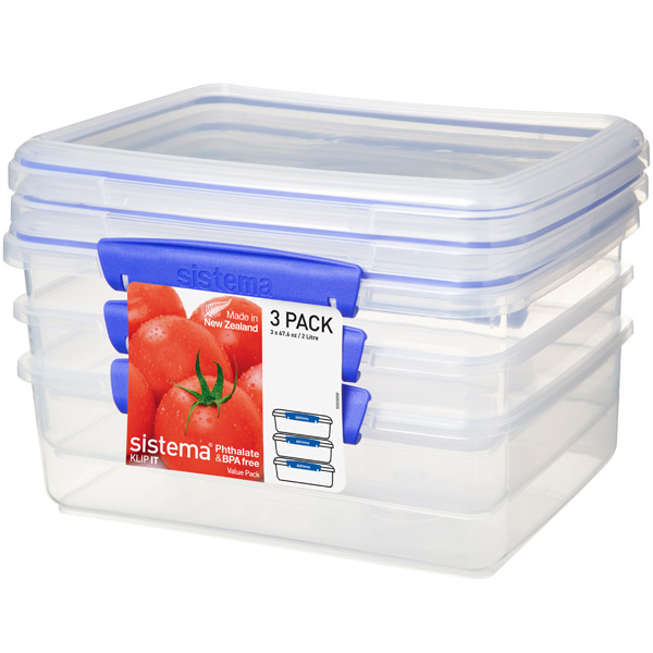 Набор контейнеров Sistema KLIP IT 3 Pack 2л Blue (1723) фото