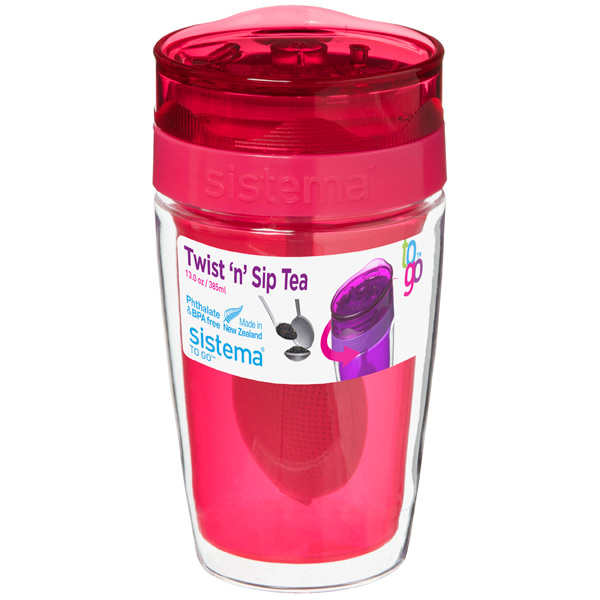 Термокружка Sistema To-Go Twist 'n' Sip Tea 370мл красный (21476)