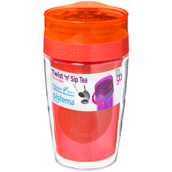 Термокружка Sistema To-Go Twist 'n' Sip Tea 370мл оранжвый (21476)