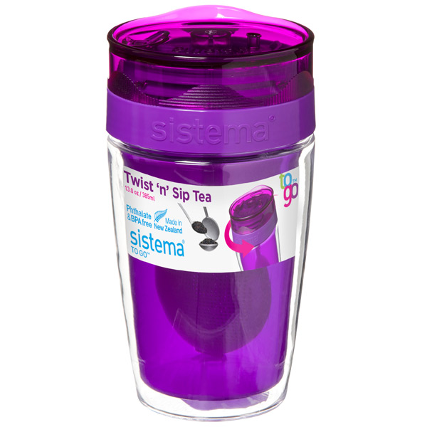 Термокружка Sistema To-Go Twist 'n' Sip Tea 370мл фиолетовый(21476)