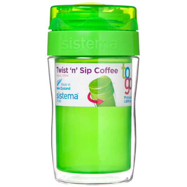 Термокружка Sistema To-Go Twist 'n' Sip Coffee 315мл зеленый (21477)