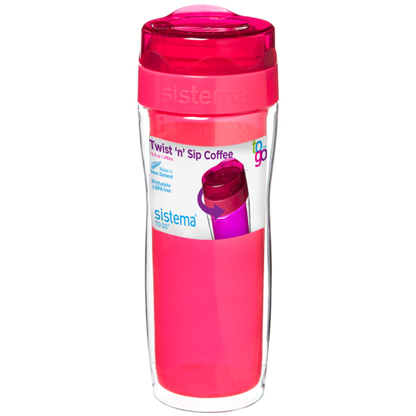 Термокружка Sistema To-Go Twist 'n' Sip Coffee 490мл красный (21478)