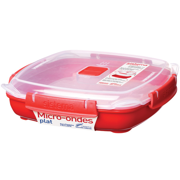 Контейнер для продуктов Sistema Microwave Plate 880мл Red (1105)