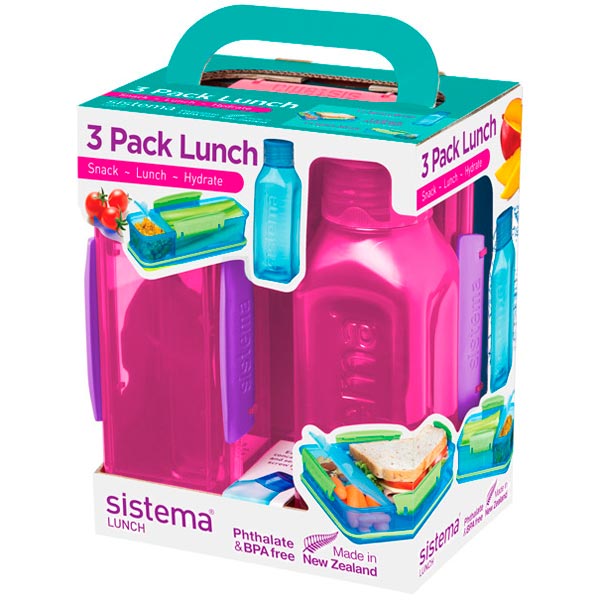 Набор контейнеров Sistema 3 Pack Lunch 475мл Red (1595)
