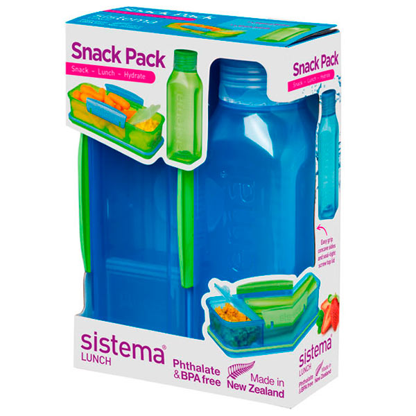 Набор контейнеров Sistema Lunch Snack Pack 475мл Blue (1596) фото