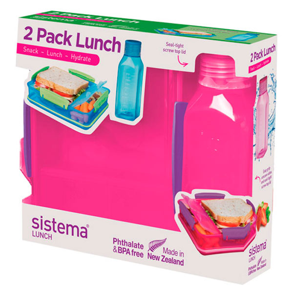 Набор контейнеров Sistema 2 Pack Lunch 475мл Red (1597)