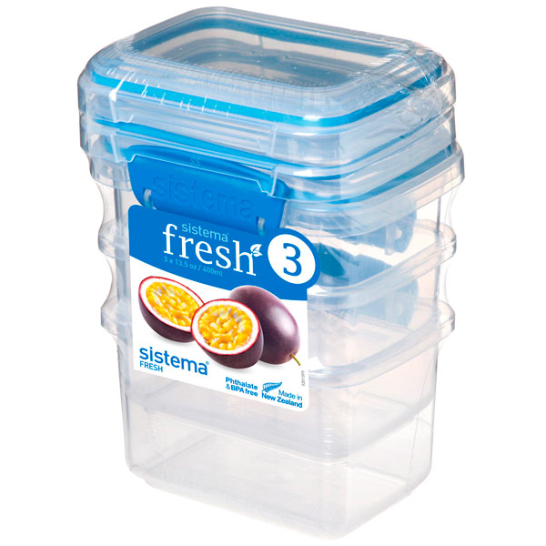 Набор контейнеров Sistema 3 Pack Fresh 400мл Marine Blue (921543)