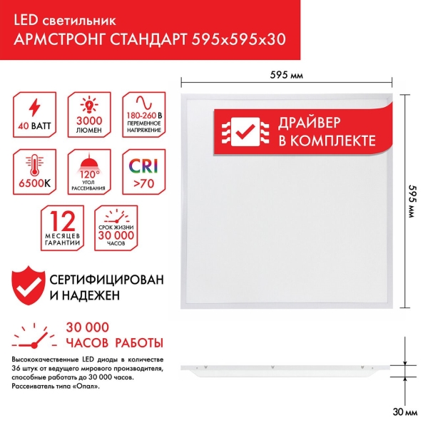 Светильник настенно-потолочный Sonnen LED Стандарт (237155)