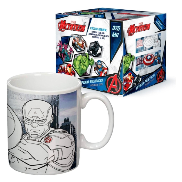Кружка раскраска ND Play Капитан Америка фото
