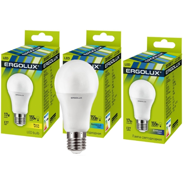 Лампочка Ergolux LED-A60-17W-E27-4K (10 штук)