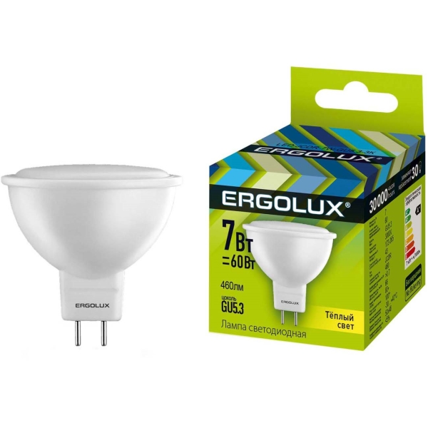 Лампочка Ergolux LED-JCDR-7W-GU5.3-3K (10шт.) фото