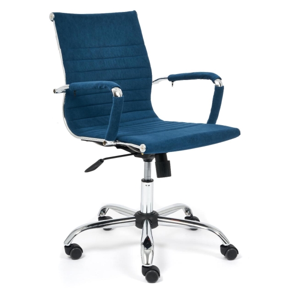 Кресло компьютерное Tetchair URBAN-LOW, флок, синий фото