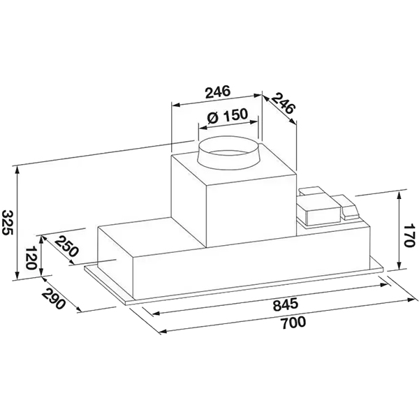 Вытяжка полностью встраиваемая Fulgor Milano FBHD 700 PT X