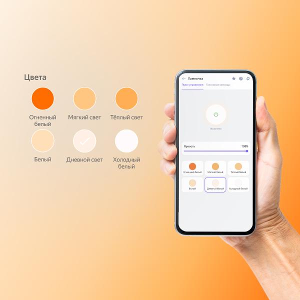 Умная лампочка Яндекс E27, работает с Алисой (YNDX-00501)