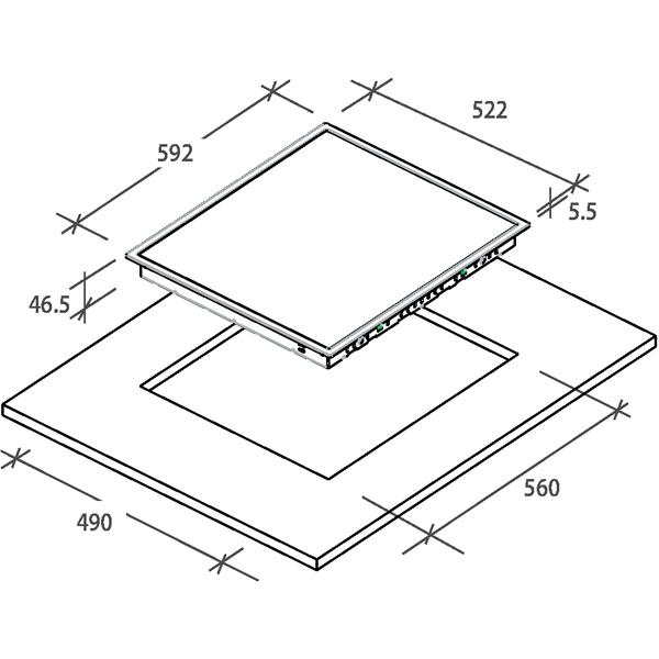 Встраиваемая электрическая панель Candy CH64FX
