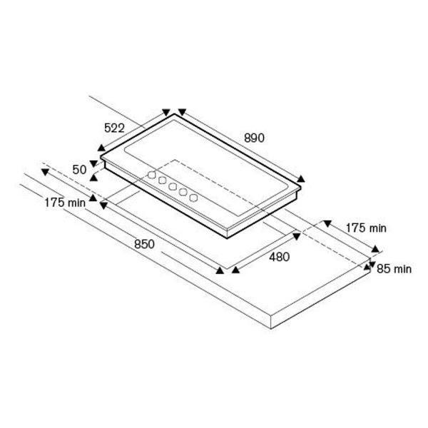 Встраиваемая газовая панель независимая Bertazzoni P905LHERNE