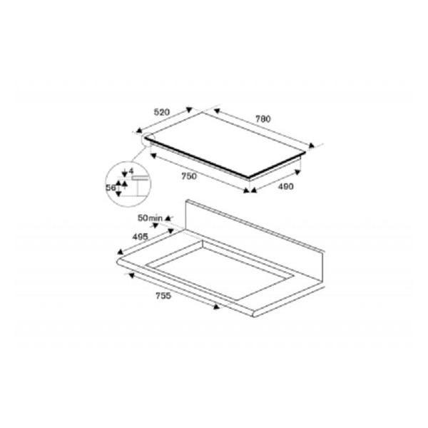 Встраиваемая индукционная панель независимая Bertazzoni P784I1M30NV
