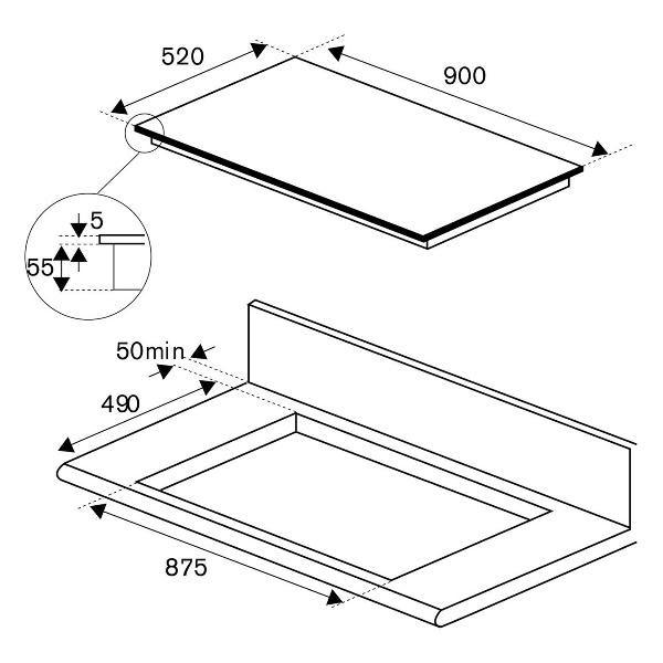 Встраиваемая индукционная панель независимая Bertazzoni P905I2M30NV