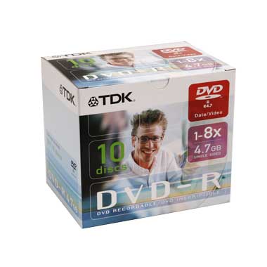 DVD-R диск TDK 4.7 Gb 8x10шт.