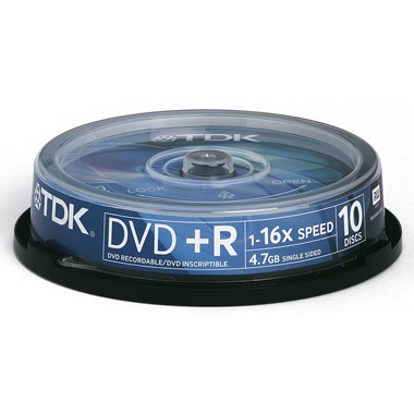 DVD+R диск TDK 16x Cake box 10