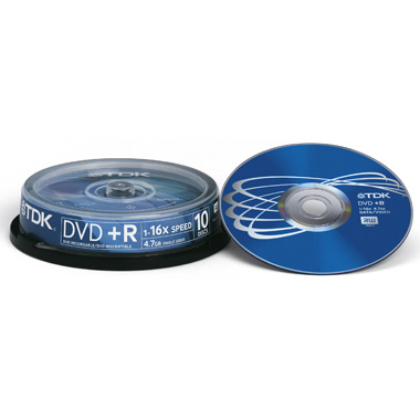 DVD+R диск TDK 16x Cake box 10