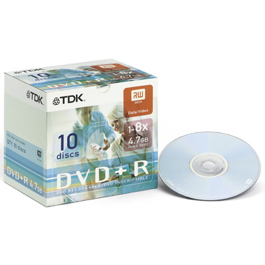 DVD+R диск TDK 4.7Gb8x10шт.
