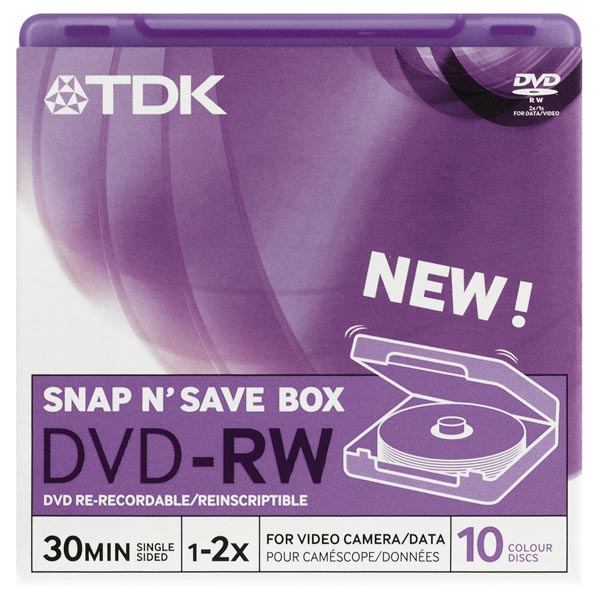 DVD-RW диск 8см TDK 1.4 Gb 2x SBP10