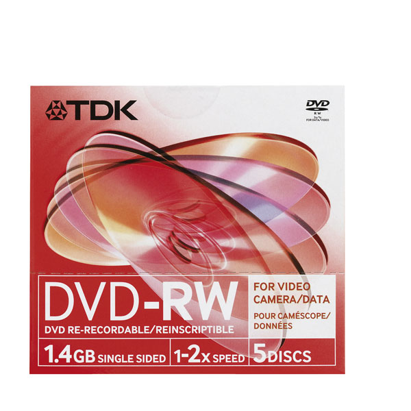 DVD-RW диск 8см TDK 8cm1.4Gb2x5шт.